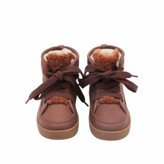 Donsje Amsterdam Ankle Boots Girls Flinn Milk Chocolate Leather