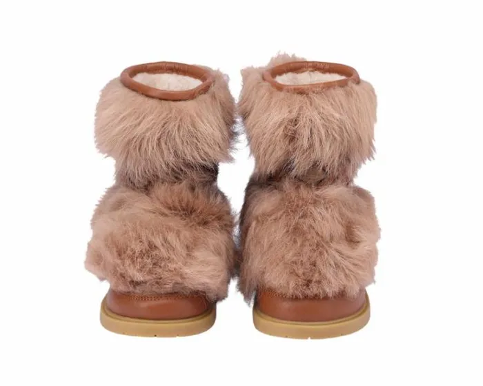 Donsje Amsterdam Ankle Boots Girls Keiza Beige Sheep Wool