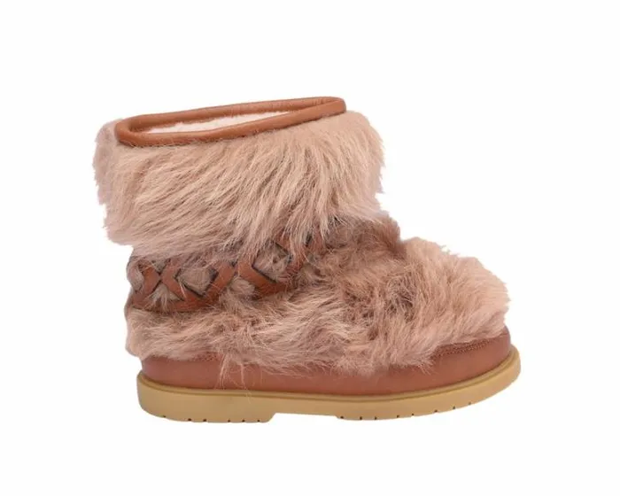 Donsje Amsterdam Ankle Boots Girls Keiza Beige Sheep Wool