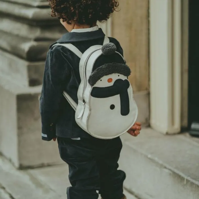 Donsje Amsterdam Backpacks and Purses Girls Snoo Schoolbag Off White Leather
