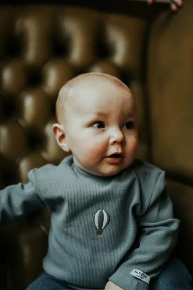 Donsje Amsterdam Bodysuits and Playsuits Baby Stev Bodysuit Foggy Blue