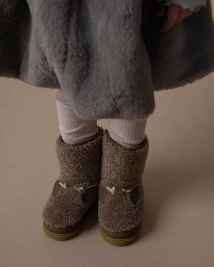 Donsje Amsterdam Boots Boys Irfi Boots Chestnut Curly Sheep Wool