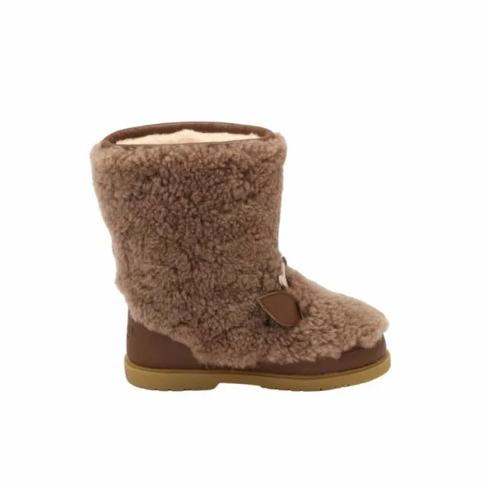 Donsje Amsterdam Boots Boys Irfi Boots Chestnut Curly Sheep Wool