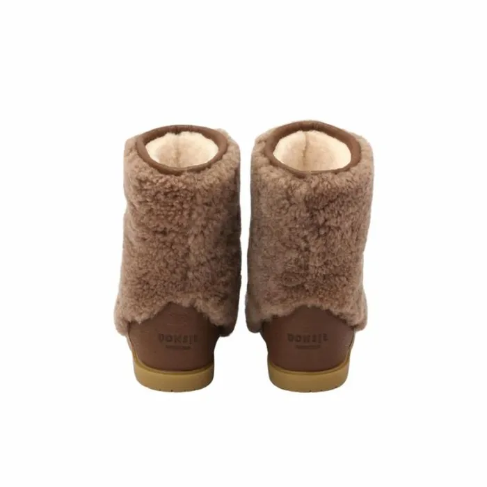 Donsje Amsterdam Boots Boys Irfi Boots Chestnut Curly Sheep Wool