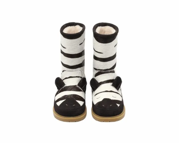 Donsje Amsterdam Boots Boys Wadudu Exclusive Zebra Striped Cow Hair
