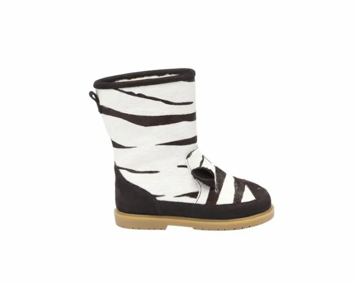 Donsje Amsterdam Boots Boys Wadudu Exclusive Zebra Striped Cow Hair