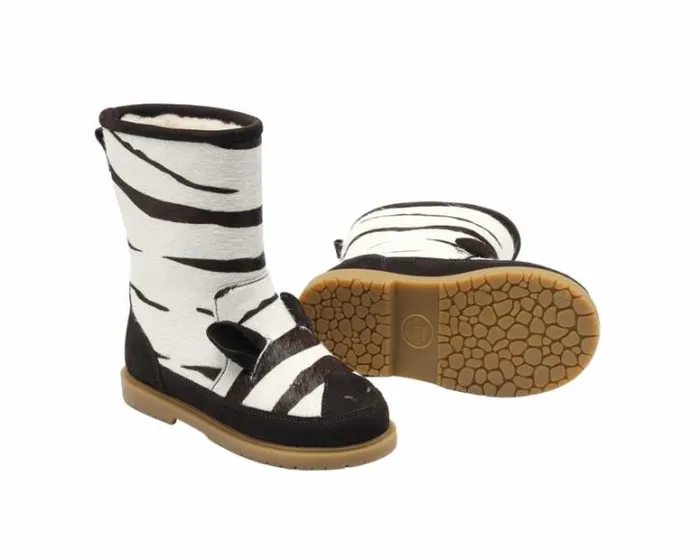 Donsje Amsterdam Boots Boys Wadudu Exclusive Zebra Striped Cow Hair