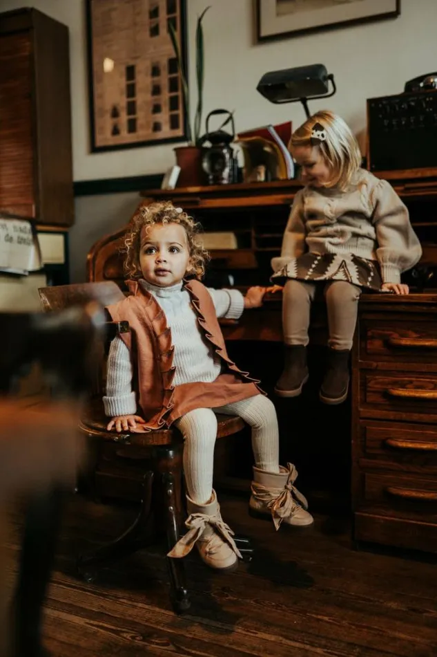 Donsje Amsterdam Boots Girls Ganza Boots Ivory Leather