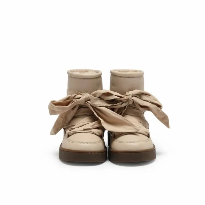 Donsje Amsterdam Boots Girls Ganza Boots Ivory Leather