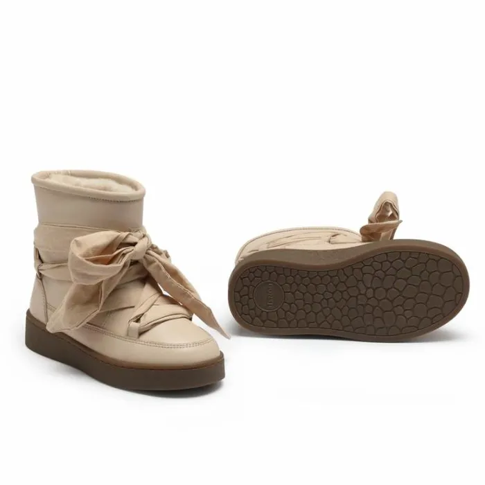 Donsje Amsterdam Boots Girls Ganza Boots Ivory Leather