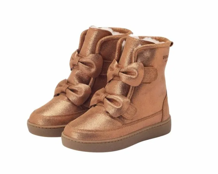 Donsje Amsterdam Boots Girls Isa Exclusive Boots Bronze Metallic Leather