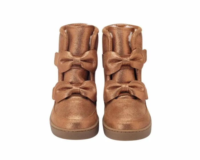 Donsje Amsterdam Boots Girls Isa Exclusive Boots Bronze Metallic Leather