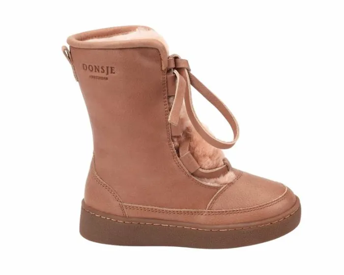 Donsje Amsterdam Boots Girls Sonny Boots Hazelnut Leather