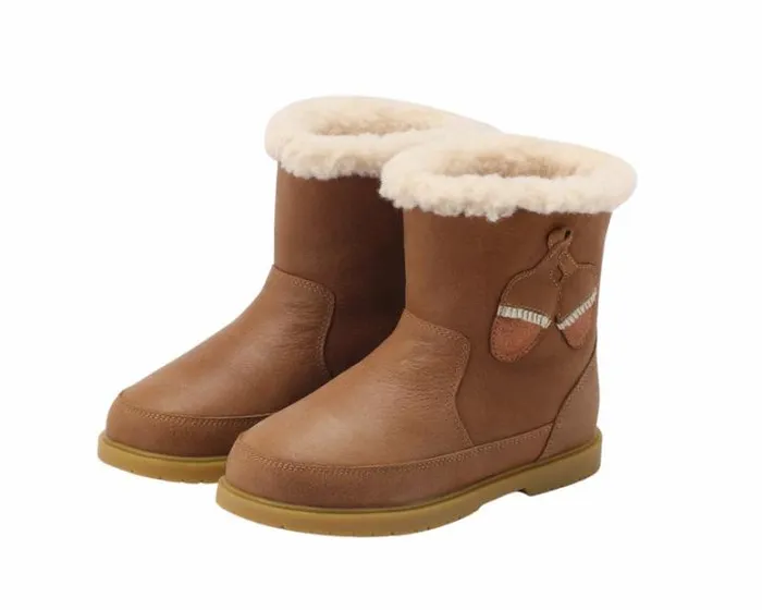 Donsje Amsterdam Boots Girls Trene Boots Chestnut Leather