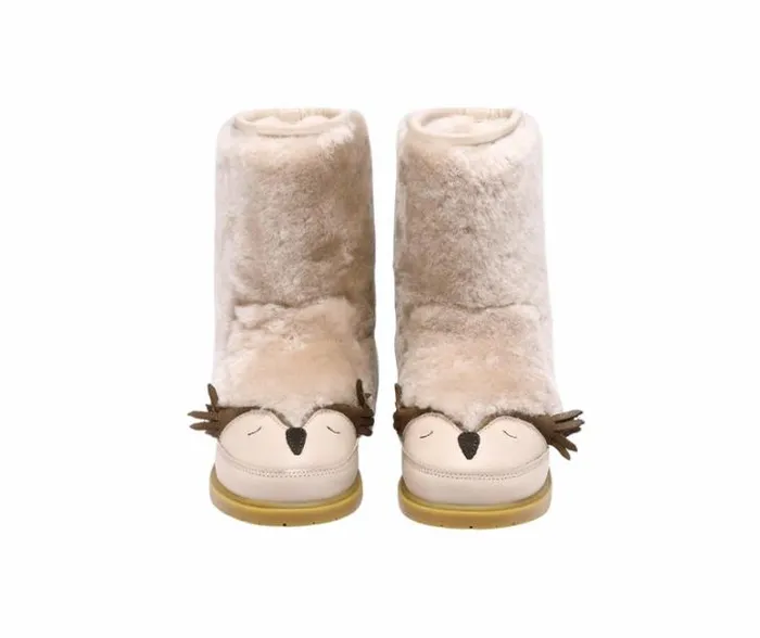 Donsje Amsterdam Boots Girls Wadudu Exclusive Light Beige Sheep Wool