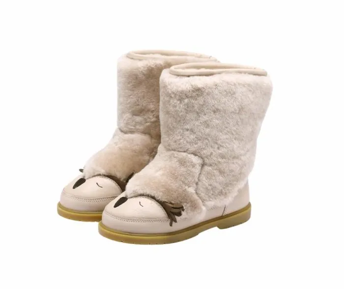 Donsje Amsterdam Boots Girls Wadudu Exclusive Light Beige Sheep Wool