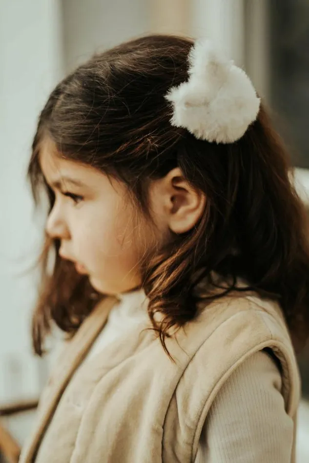 Donsje Amsterdam Clips Boys Ploto Hairclip Off White Soft Faux Fur