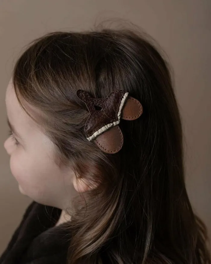 Donsje Amsterdam Clips Boys Wonda Hairclip Brown Grain Leather