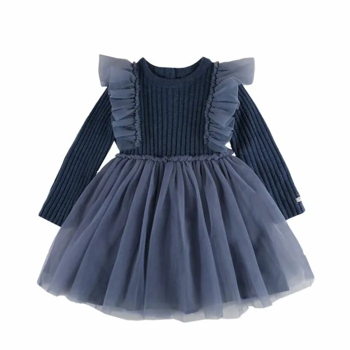 Donsje Amsterdam Dresses and Skirts Baby Bilie Dress Royal Blue Melange
