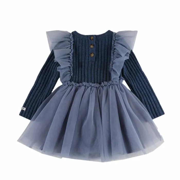 Donsje Amsterdam Dresses and Skirts Baby Bilie Dress Royal Blue Melange