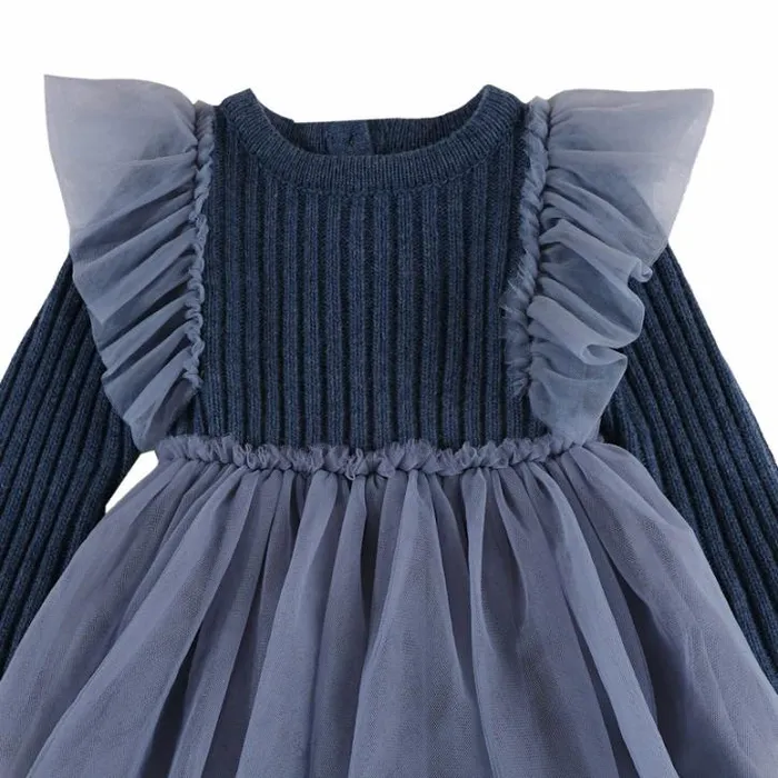Donsje Amsterdam Dresses and Skirts Baby Bilie Dress Royal Blue Melange