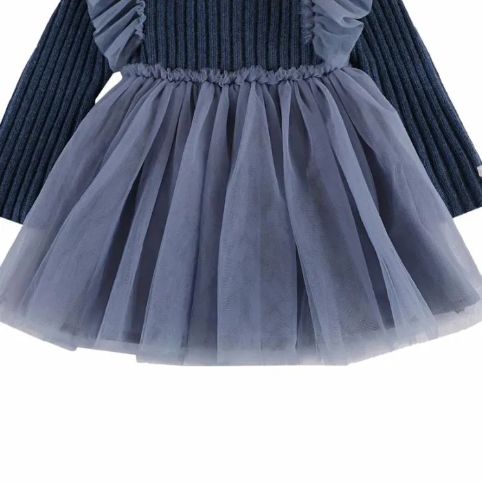 Donsje Amsterdam Dresses and Skirts Baby Bilie Dress Royal Blue Melange
