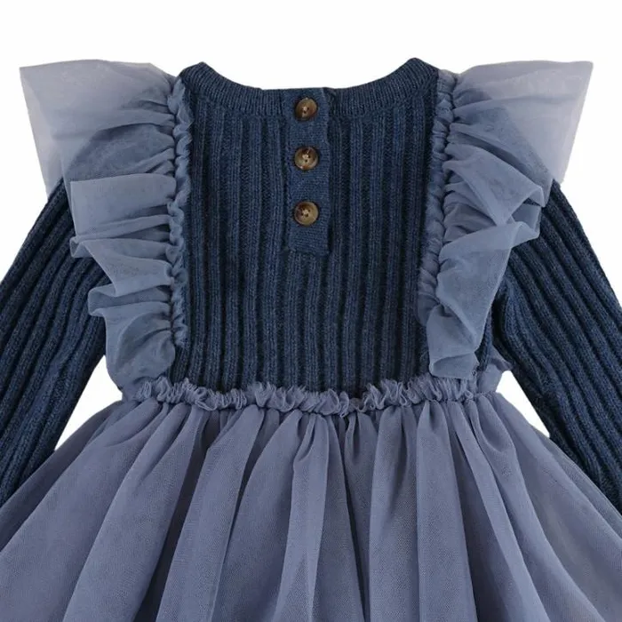 Donsje Amsterdam Dresses and Skirts Baby Bilie Dress Royal Blue Melange