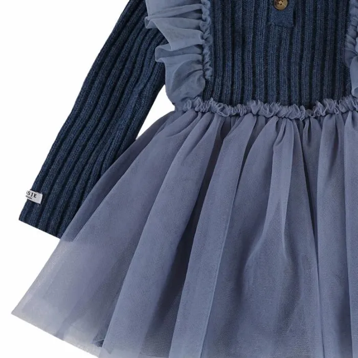 Donsje Amsterdam Dresses and Skirts Baby Bilie Dress Royal Blue Melange