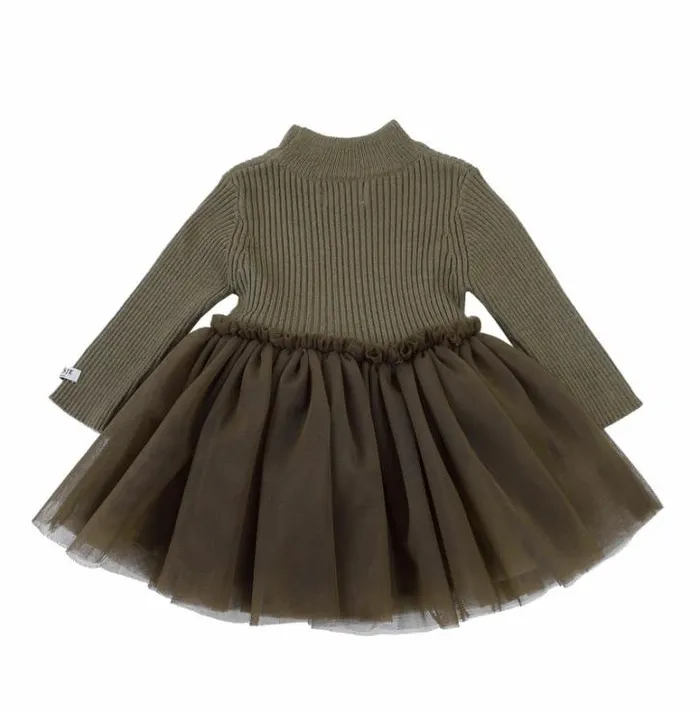 Donsje Amsterdam Dresses and Skirts Baby Lotus Dress Warm Stone