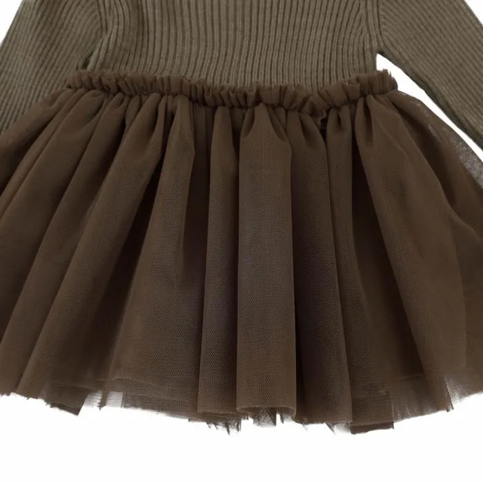 Donsje Amsterdam Dresses and Skirts Baby Lotus Dress Warm Stone