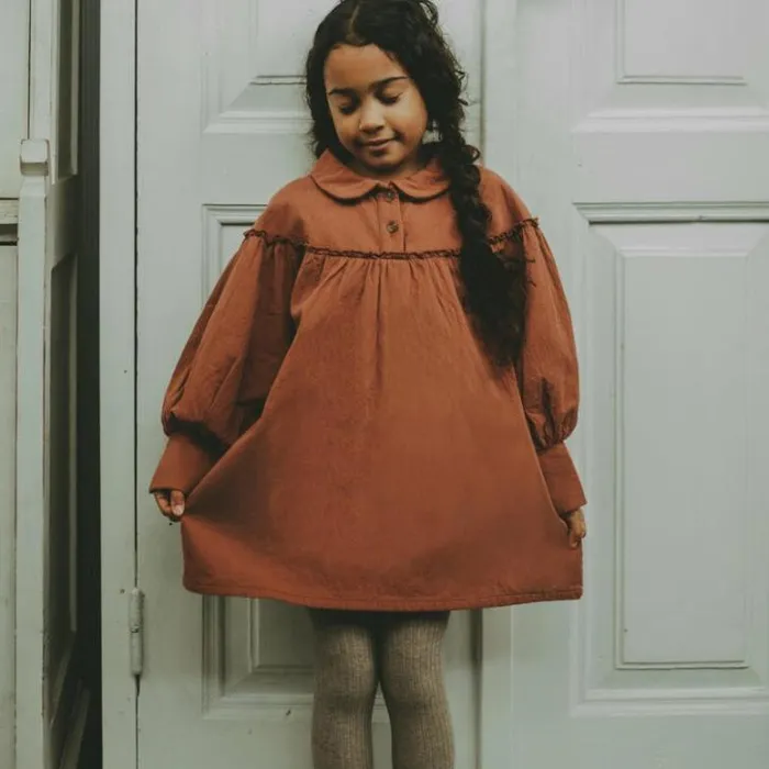 Donsje Amsterdam Dresses and Skirts Girls Daka Dress Rusty Coral