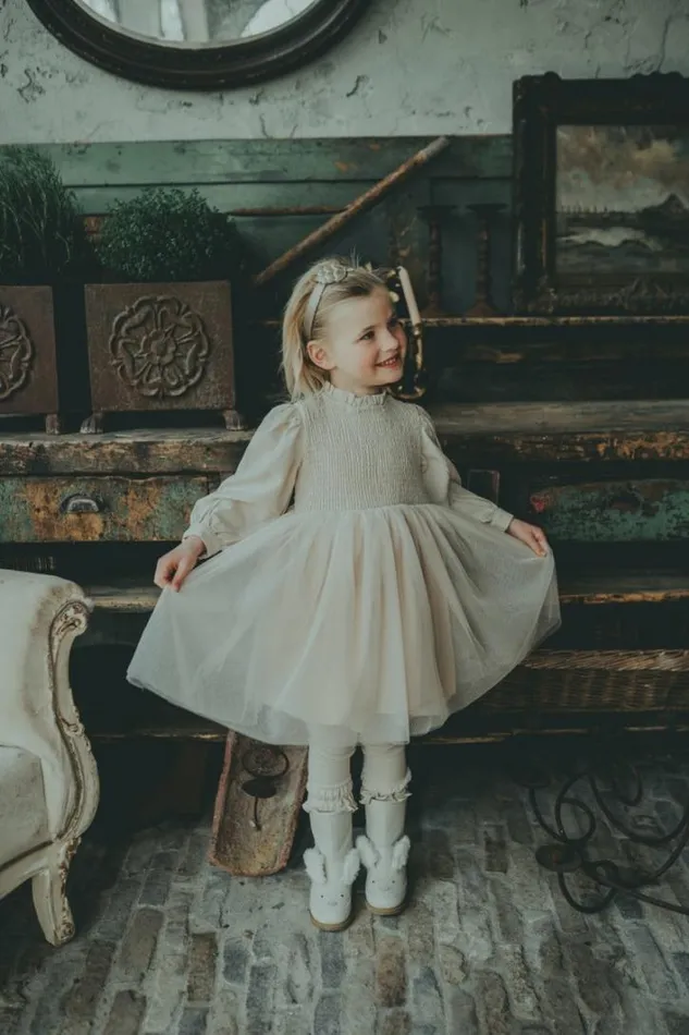 Donsje Amsterdam Dresses and Skirts Girls Janice Dress Crispy White