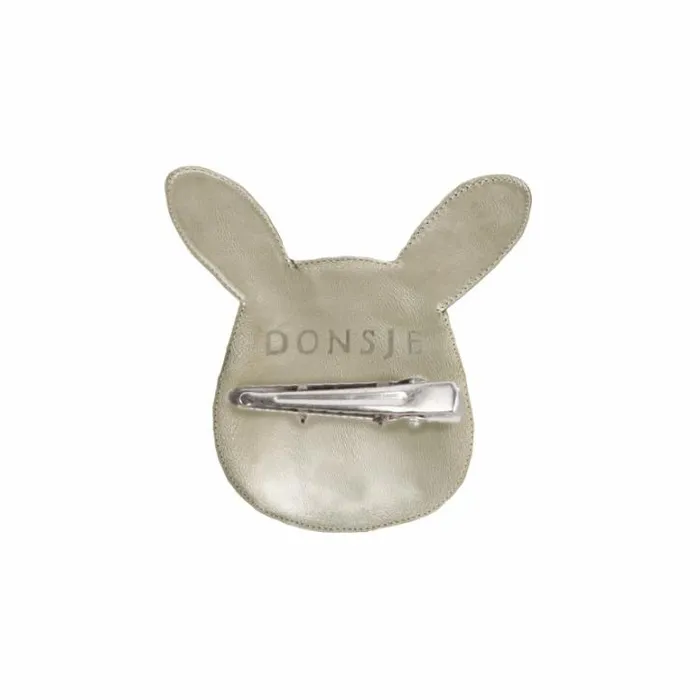 Donsje Amsterdam Hair Accessories Girls Blinc Clip Champagne Metallic Leather