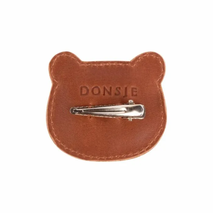 Donsje Amsterdam Hair Accessories Girls Josy Classic Hairclip Cognac Classic Leather