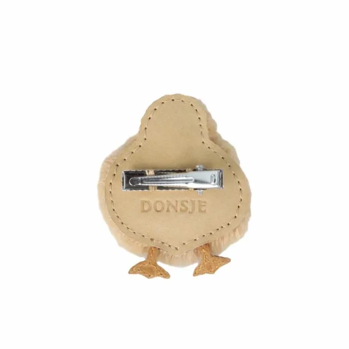 Donsje Amsterdam Hair Accessories Girls Lipu Clip Camel Soft Faux Fur