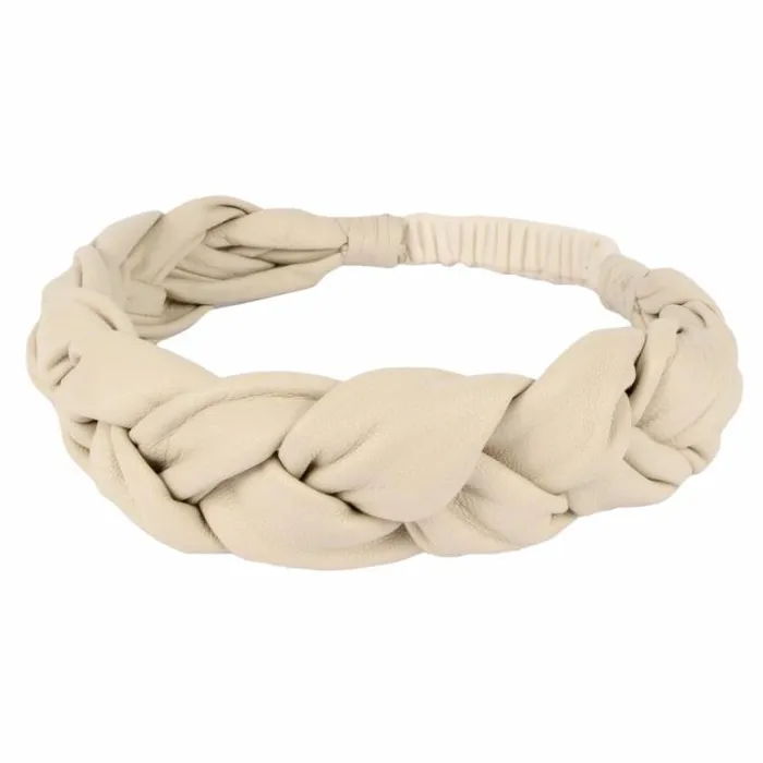 Donsje Amsterdam Hair Accessories Girls Senzay Headband Cream Sheep Leather