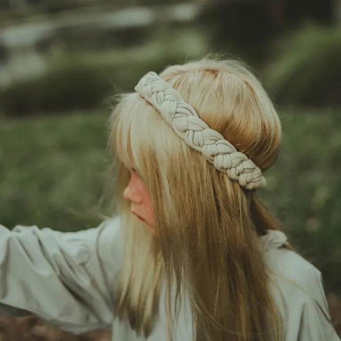Donsje Amsterdam Hair Accessories Girls Senzay Headband Cream Sheep Leather