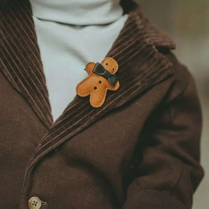 Donsje Amsterdam Hair Accessories Girls Wonda Hairclip Toast Grain Leather