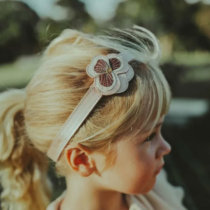 Donsje Amsterdam Hair Accessories Girls Zaza Headband Rose Metallic Leather