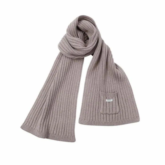 Donsje Amsterdam Hats and Mittens Boys Chen Scarf Grey Beige Melange