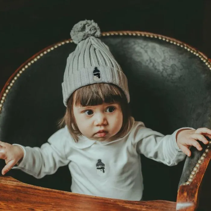 Donsje Amsterdam Hats and Mittens Girls Gissa Hat Soft Grey