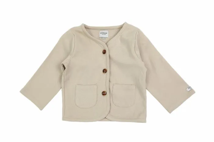 Donsje Amsterdam Jackets and Gilets Baby Tup Cardigan Sand Stone