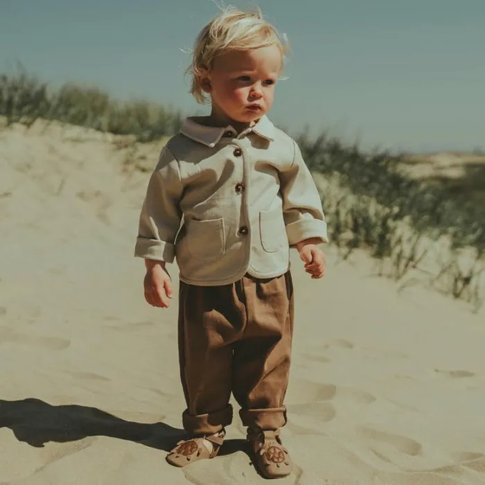 Donsje Amsterdam Jackets and Gilets Baby Tup Cardigan Sand Stone