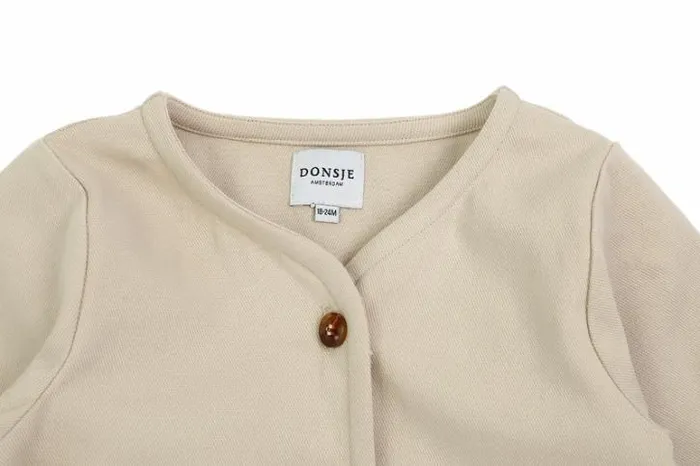 Donsje Amsterdam Jackets and Gilets Baby Tup Cardigan Sand Stone