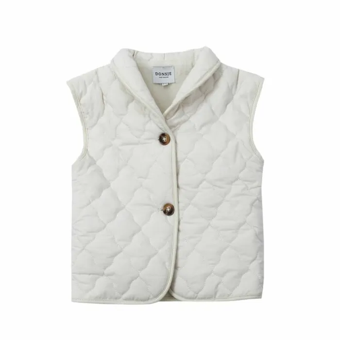 Donsje Amsterdam Jackets and Gilets Boys Blom Gilet Sand