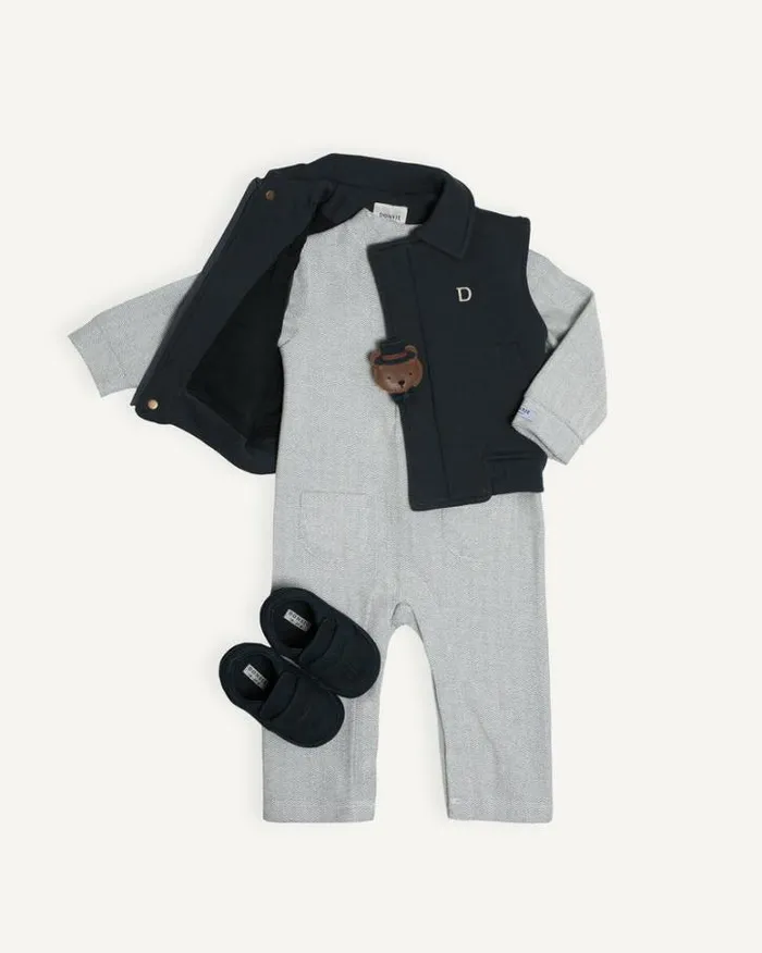 Donsje Amsterdam Jackets and Gilets Boys Druun Gilet Stone Grey