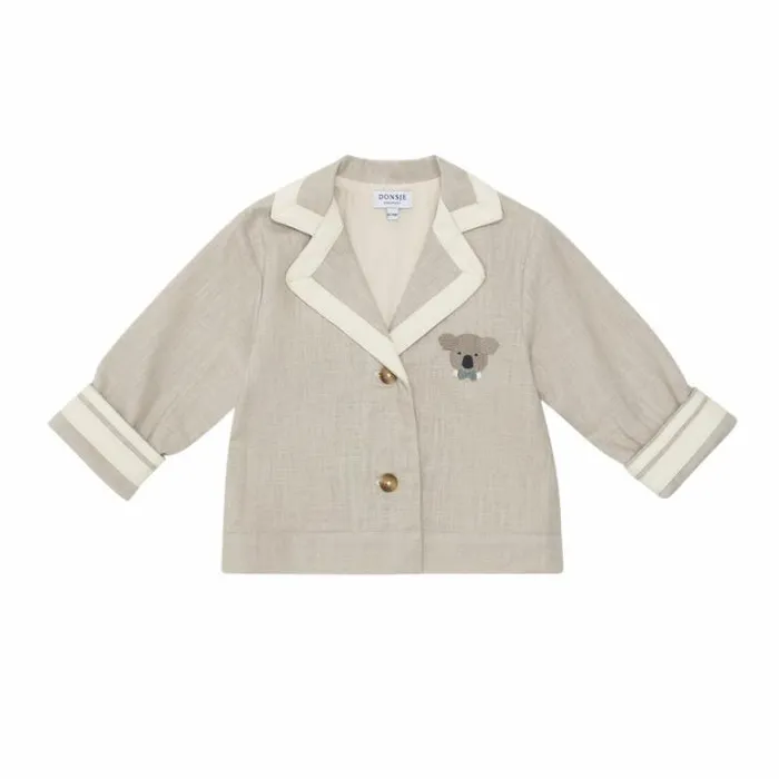 Donsje Amsterdam Jackets and Gilets Boys Quirijn Linen Blazer Soft Taupe