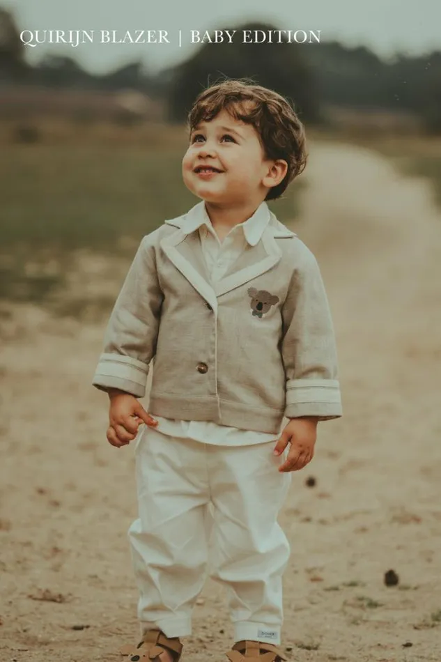 Donsje Amsterdam Jackets and Gilets Boys Quirijn Linen Blazer Soft Taupe