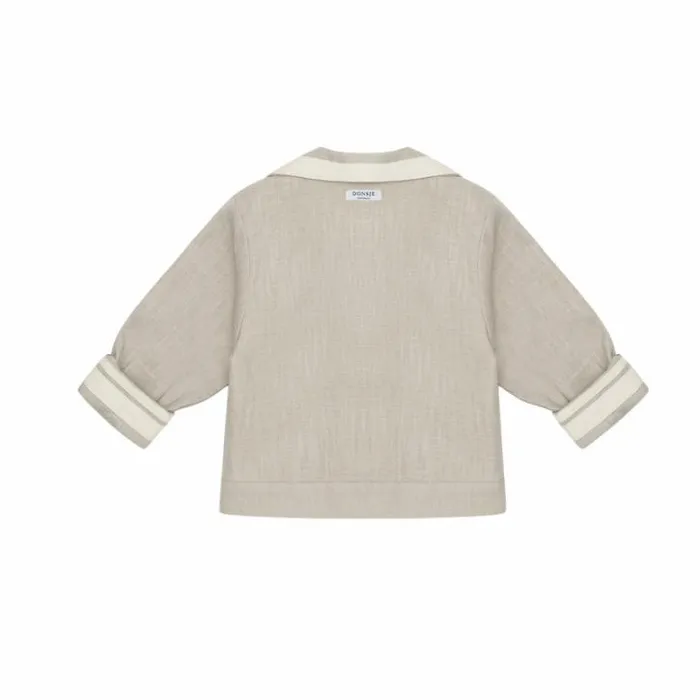 Donsje Amsterdam Jackets and Gilets Boys Quirijn Linen Blazer Soft Taupe