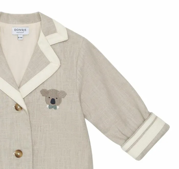 Donsje Amsterdam Jackets and Gilets Boys Quirijn Linen Blazer Soft Taupe